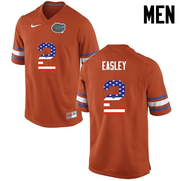 NCAA Florida Gators Dominique Easley Men's #2 USA Flag Fashion Nike Orange Stitched Authentic College Football Jersey OOS1064FR